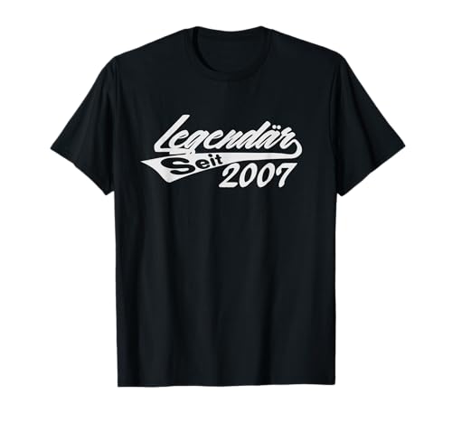 Legendär Seit 2007 18 Jahre 18. Geburtstag Mädchen Junge T-Shirt von Lustiges Mädchen & Junge 18 Geburtstag Geschenke