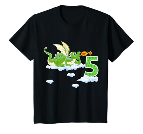5. Geburtstag Drache Jungen Geburtstag 5 Jahre alt T-Shirt von Jungen Drachen Ritter Geschenk fünften Geburtstag