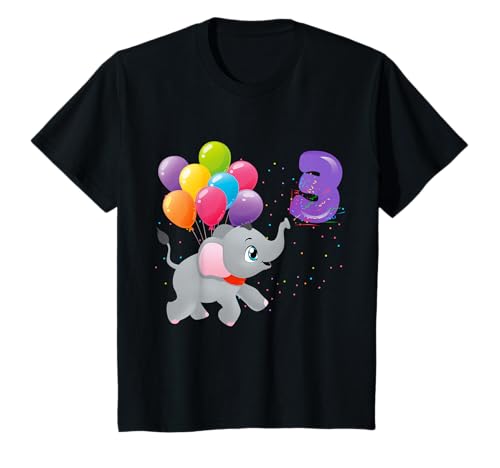 Kinder 3. Geburtstag Geschenk Zoo Tiere Elefant Jungen 3 Jahre T-Shirt Kinder 3. Geburtstag Geschenk Zoo Tiere Elefant Jungen 3 Jahre T-Shirt von Jungen Elefant mit Luftballon Mädchen Geschenkidee