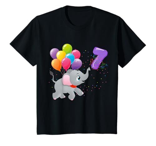 7. Geburtstag Geschenk Zoo Tiere Elefant Jungen 7 Jahre T-Shirt 7. Geburtstag Geschenk Zoo Tiere Elefant Jungen 7 Jahre T-Shirt von Jungen Elefant mit Luftballon Mädchen Geschenkidee