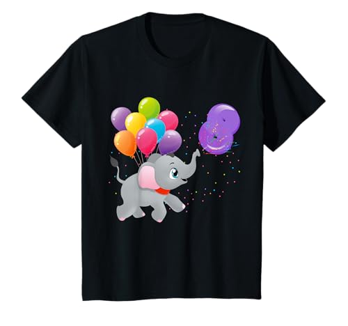 Kinder 8. Geburtstag Geschenk Zoo Tiere Elefant Jungen 8 Jahre T-Shirt Kinder 8. Geburtstag Geschenk Zoo Tiere Elefant Jungen 8 Jahre T-Shirt von Jungen Elefant mit Luftballon Mädchen Geschenkidee