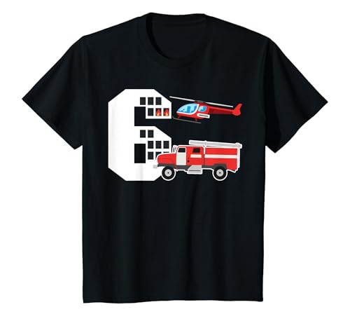 Kinder Feuerwehrauto 6 Jahre | 6. Geburtstag Jungen Feuerwehr T-Shirt Kinder Feuerwehrauto 6 Jahre | 6. Geburtstag Jungen Feuerwehr T-Shirt von Jungen Feuerwehr Shirts Zum Kindergeburtstag