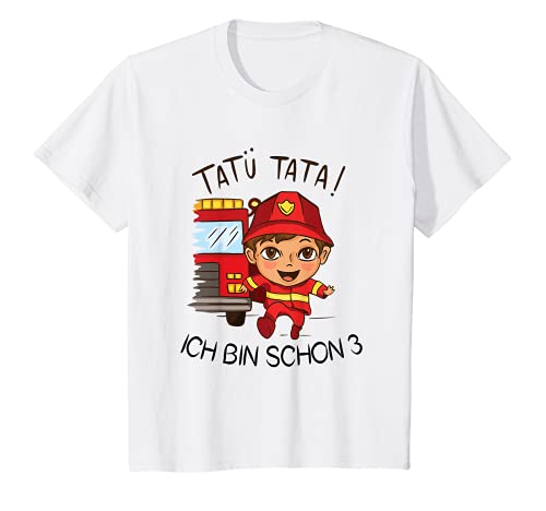 Kinder Feuerwehr Kinder 3. Geburtstag Feuerwehrmann Kostüm Drei T-Shirt Kinder Feuerwehr Kinder 3. Geburtstag Feuerwehrmann Kostüm Drei T-Shirt von Jungen Feuerwehrauto Dritter Geburtstag 3 Jahre