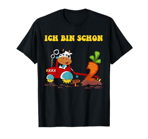 Kinder Ich bin 2 Jahre lustig Geburtstag Traktor mit Kuh T-Shirt Kinder Ich bin 2 Jahre lustig Geburtstag Traktor mit Kuh T-Shirt von Jungen Geburtstag Cool lustig Traktor mit Kuh