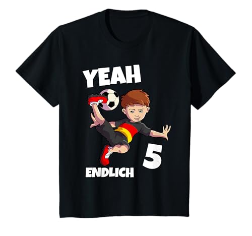 Junge 5. Geburtstag Geburtstagsshirt 5 Jahre Jungen Fußball T-Shirt Junge 5. Geburtstag Geburtstagsshirt 5 Jahre Jungen Fußball T-Shirt von Jungen Geburtstag Geschenk & Geburtstagsshirt Kind