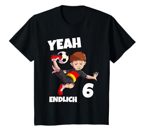 Junge 6. Geburtstag Geburtstagsshirt 6 Jahre Jungen Fußball T-Shirt von Jungen Geburtstag Geschenk & Geburtstagsshirt Kind