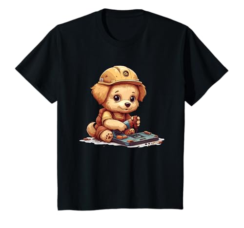 Kinder Kinder Werkstatt Zubehör Jungen Handwerker Gadgets Hunde T-Shirt von Jungen Handwerker und Kinder Werkstatt Zubehör