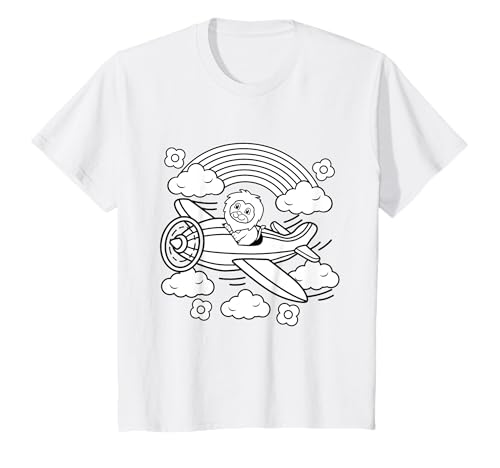 Kinder Flugzeug Zum Ausmalen Bemalen T-Shirt Kinder Flugzeug Zum Ausmalen Bemalen T-Shirt von Jungen Kindergeburtstag Geschenk Zum Anmalen