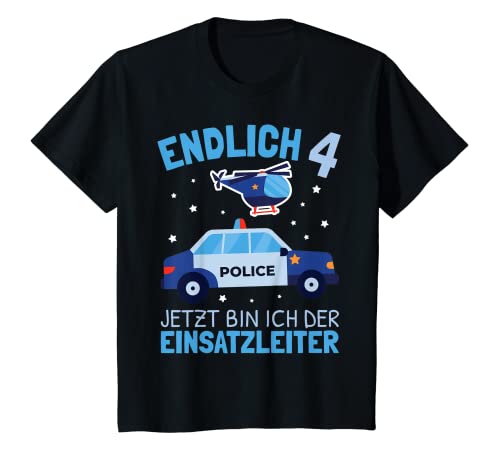 Kinder Jetzt Bin Ich Einsatzleiter Endlich 4 Jahre | Jungen Polizei T-Shirt Kinder Jetzt Bin Ich Einsatzleiter Endlich 4 Jahre | Jungen Polizei T-Shirt von Jungen Polizei Designs Zum Kindergeburtstag