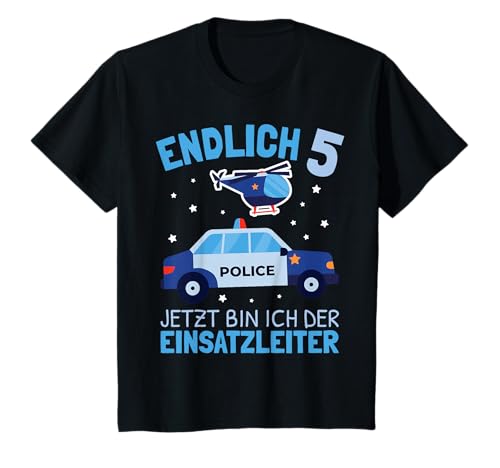 Jetzt Bin Ich Einsatzleiter Endlich 5 Jahre | Jungen Polizei T-Shirt Jetzt Bin Ich Einsatzleiter Endlich 5 Jahre | Jungen Polizei T-Shirt von Jungen Polizei Designs Zum Kindergeburtstag