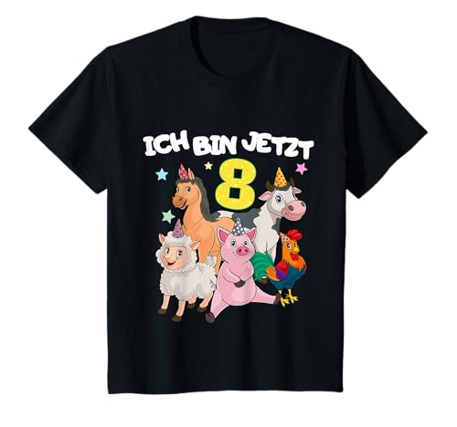Kinder 8. Geburtstag Jungen Traktor Ich Bin Jetzt 8 Jahre Bauernhof T-Shirt von Jungen Tiere & Traktor Geschenk achten Geburtstag