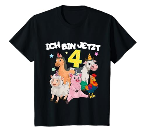 4. Geburtstag Jungen Traktor Ich Bin Jetzt 4 Jahre Bauernhof T-Shirt 4. Geburtstag Jungen Traktor Ich Bin Jetzt 4 Jahre Bauernhof T-Shirt von Jungen Tiere & Traktor Geschenk vierten Geburtstag
