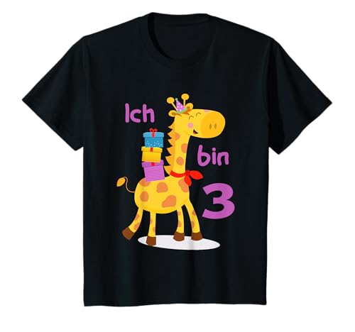 Ich bin 3 Jahre Giraffe Junge Mädchen Geburtstag T-Shirt T-Shirt von Jungen & Mädchen Geburtstags-Shirts