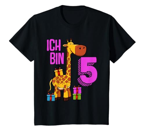 Ich bin 5 Jahre Giraffe Junge Mädchen 5. Geburtstag Geschenk T-Shirt von Jungen & Mädchen Giraffe Geburtstags Geschenke