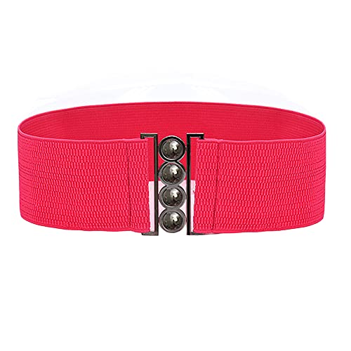 Damen Breiter Taillengürtel Fashion Elastischer Taillengürtel Stretch Kleid Gürtel Waist Belt Vintage Stretchgürtel Dekoration Hüftgürtel Flach Schnalle Kleidgürtel Damengürtel (Rose,Einheitsgröße) Damen Breiter Taillengürtel Fashion Elastischer Taillengürtel Stretch Kleid Gürtel Waist Belt Vintage Stretchgürtel Dekoration Hüftgürtel Flach Schnalle Kleidgürtel Damengürtel (Rose,Einheitsgröße) von Jungerhouse