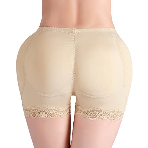 Damen Butt Lifter Unterhose Hüfte Push Up Hose Plus Size Gepolstert Miderhose Bodyshaper Slip Padded Unterhose Hip Enhancer Miederpants Seamless Unterhose Shapewear Padded Miederslip (Beige,S) von Jungerhouse