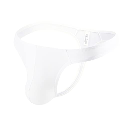 Herren G-Strings Eisseide Durchscheinend Sexy Jockstrap Tanga Männer G-Strings Thongs Gay Unterwäsche Briefs Unterhosen Zeige Die Hüften T-Back Dessous Atmungsaktive Hipster (XXL,Weiß) von Jungerhouse