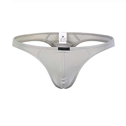 Jockstrap Herren Sexy String Tanga Unterwäsche Eisseide Transparente Durchsichtige Slips Bequeme Unterhosen Stretch Briefs Atmungsaktiv Unterhose Reizwäsche Dessous Höschen Panties G-String (L,Grau) von Jungerhouse