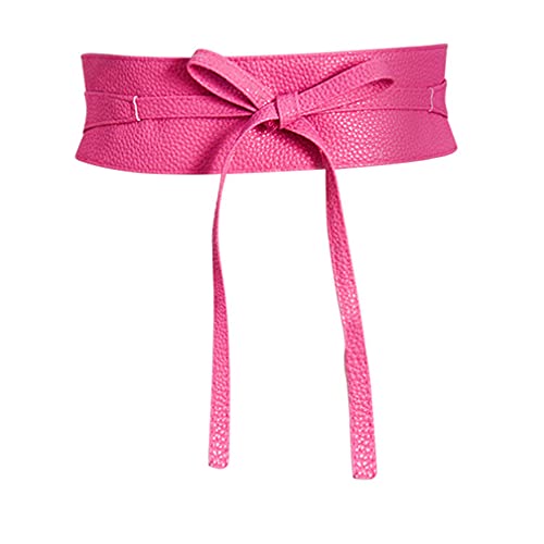 Jungerhouse Damen PU Leder Taillengürtel Weich Bindegürtel Breiter Obi Gürtel Breiter Vegan Gürtel Hüftgürtel (Rose) von Jungerhouse