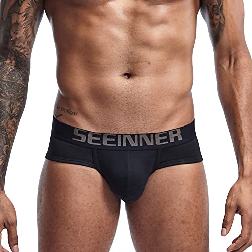 Jungerhouse Herren Sexy Slip Tanga String Unterwäsche Low Rise Jockstrap Sport Strings Männer Briefs Atmungsaktiv Unterwäsche (Schwarz,XXL) von Jungerhouse