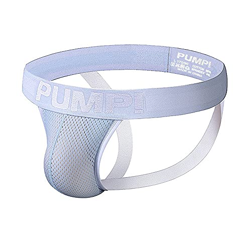 Jungerhouse Jockstrap Herren String Tanga Männer Jock Strap Baumwolle Unterwäsche Schlüpfe Slips Thong Low-Rise Sportunterwäsche Hipster Gay Suspensorium Reizwäsche Dessous G-String (L,E Weiß) von Jungerhouse