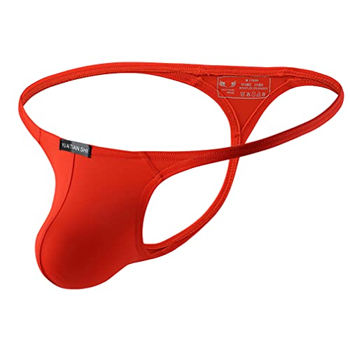 Jungerhouse String Tanga Herren Jockstrap sexy Unterwäsche Männer Slips Thong Sport G-String Weich Dessous Erotik Low-Rise Briefs T-Back Ouvert Sissy Ministring Höschen Stretchy Hipster (XL,Rot) von Jungerhouse