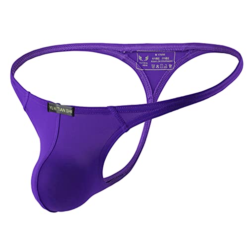 Jungerhouse String Tanga Herren Jockstrap sexy Unterwäsche Männer Slips Thong Sport G-String Weich Dessous Erotik Low-Rise Briefs T-Back Ouvert Sissy Ministring Höschen Stretchy Hipster (M,Violett) von Jungerhouse