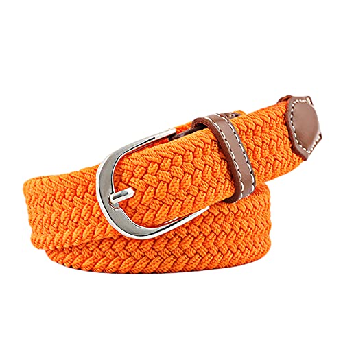 Jungerhouse Unisex Stoffgürtel Stretchgürtel Geflochten Elastischer Stoffgürtel, Flexibler Dehnbarer Geflochtener Stretchgürtel Dehnbarer Gürtel für Damen und Herren (Länge 100cm Breite 2,5cm,Orange) von Jungerhouse