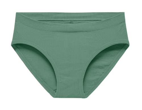 Unterhosen Damen Midi Slip Baumwolle Atmungsaktiv Klassische Mittel Taille Panties Nahtlos Seamless Hipster Höschen Slips Unterwäsche (L,Grün) von Jungerhouse