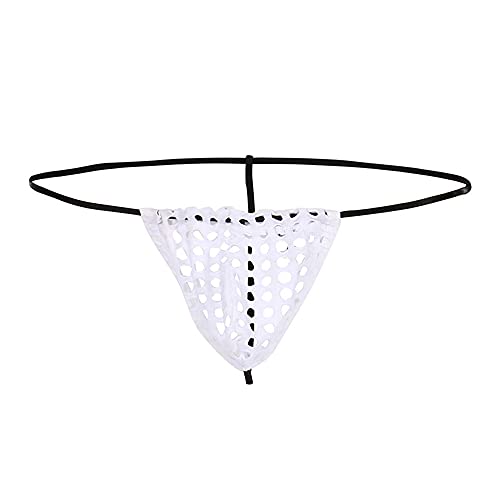 String Tanga sexy Unterwäsche Herren Transparent Netz String Unterhose Reizvolle Jockstrap Brief Slip T-Back Thong Mini Wrestling Unterwäsche Durchsichtige Bikini G-Strings (Weiß,S) von Jungerhouse