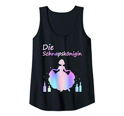 Damen Die Schnapskönigin JGA Alkohol Königin Frauen Party Geschenk Tank Top von Jungesellinnenabschied Prinzessin Wein Sekt Vodka