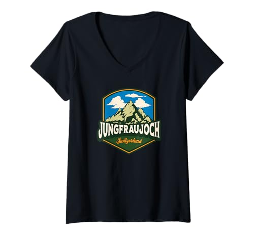 Damen Schweiz Jungfraujoch Souvenir/Jungfraujoch T-Shirt mit V-Ausschnitt Damen Schweiz Jungfraujoch Souvenir/Jungfraujoch T-Shirt mit V-Ausschnitt von Jungfraujoch Switzerland Souvenir Store