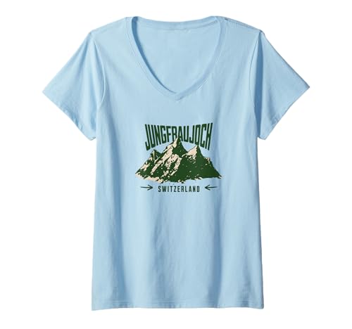 Damen Schweiz Jungfraujoch Souvenir/Jungfraujoch T-Shirt mit V-Ausschnitt Damen Schweiz Jungfraujoch Souvenir/Jungfraujoch T-Shirt mit V-Ausschnitt von Jungfraujoch Switzerland Souvenir Store