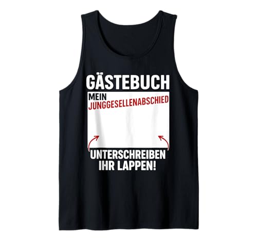Bräutigam Gästebuch JGA Männer Junggesellenabschied Tank Top von Junggesellenabschied Bräutigam JGA Gästebuch