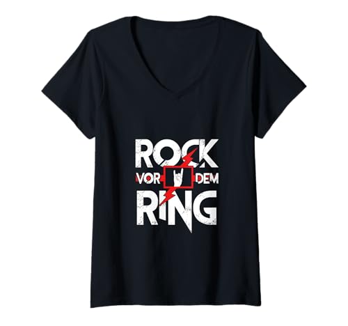 Damen Junggesellenabschied Rock vor dem Ring Festival Fun JGA T-Shirt mit V-Ausschnitt von Junggesellenabschied Braut Bräutigam JGA Party