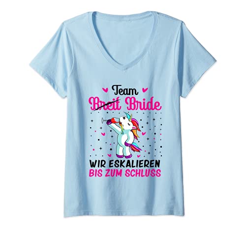 Damen Team Bride JGA Junggesellinnenabschied Braut Team Bride T-Shirt mit V-Ausschnitt Damen Team Bride JGA Junggesellinnenabschied Braut Team Bride T-Shirt mit V-Ausschnitt von Junggesellenabschied Frauen Geschenke Braut