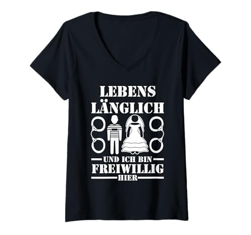 Damen JGA Team Bräutigam Junggesellenabschied T-Shirt mit V-Ausschnitt von Junggesellenabschied Gruppe Poltern