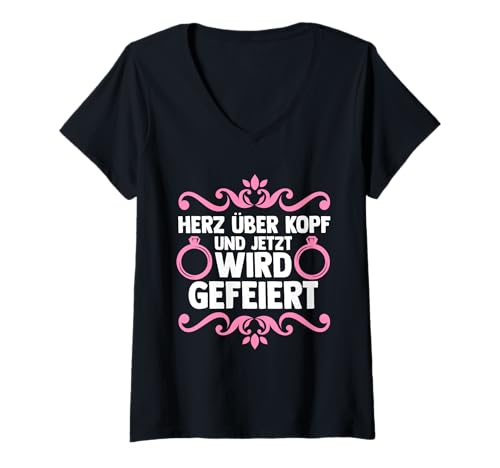 Damen JGA Team Braut Junggesellinnenabschied T-Shirt mit V-Ausschnitt Damen JGA Team Braut Junggesellinnenabschied T-Shirt mit V-Ausschnitt von Junggesellinnenabschied Gruppe Poltern