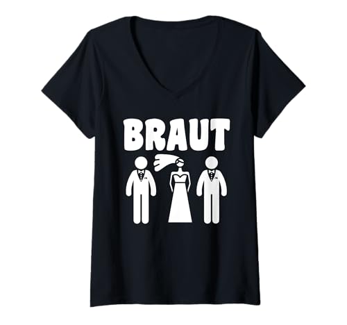 Damen JGA Team Braut Junggesellinnenabschied T-Shirt mit V-Ausschnitt Damen JGA Team Braut Junggesellinnenabschied T-Shirt mit V-Ausschnitt von Junggesellinnenabschied Gruppe Poltern