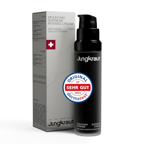 JUNGKRAUT Mountain Supreme Intense Cream 50ml, reichhaltige Anti-Aging Creme für Männer, für gestärkte, straffere Haut, reduziert Falten, fettet nicht, luxuriöse Textur, Swiss Made JUNGKRAUT Mountain Supreme Intense Cream 50ml, reichhaltige Anti-Aging Creme für Männer, für gestärkte, straffere Haut, reduziert Falten, fettet nicht, luxuriöse Textur, Swiss Made von Jungkraut