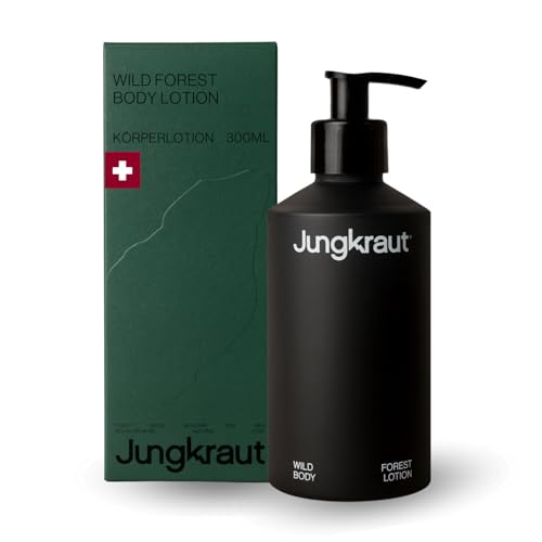 JUNGKRAUT Wild Forest Body Lotion 300ml, stärkende und pflegende Körperlotion für Männer, intensive Feuchtigkeit, ultraleicht - nicht fettend, Swiss made, 100% natürlich von Jungkraut