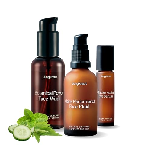 JUNGKRAUT Gesichtspflegeset für Männer, Schnelle Gesichtspflege mit Reinigungsgel, Feuchtigkeitscreme und Serum, spendet Feuchtigkeit, gegen fettige Haut, Anti-Aging Effekt, natürlich, aus der Schweiz JUNGKRAUT Gesichtspflegeset für Männer, Schnelle Gesichtspflege mit Reinigungsgel, Feuchtigkeitscreme und Serum, spendet Feuchtigkeit, gegen fettige Haut, Anti-Aging Effekt, natürlich, aus der Schweiz von Jungkraut