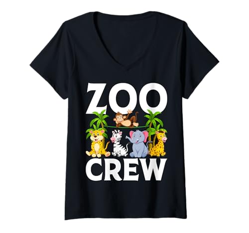 Damen Wildlife Safari Jungle Animal Lover Zoo Keeper Zoo Crew T-Shirt mit V-Ausschnitt Damen Wildlife Safari Jungle Animal Lover Zoo Keeper Zoo Crew T-Shirt mit V-Ausschnitt von Jungle Animals Zoo Crew Gifts Co.