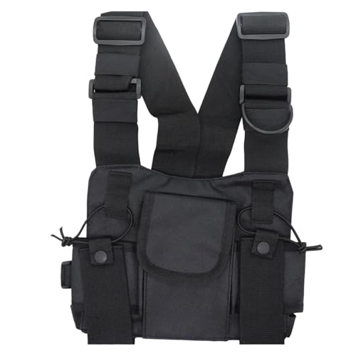 Radio Hip Hop Front Pack West Wist Wakie Talkie Pouch Holster Weste Männer Taktische Chest Rig Tasche for Wouxun Baofeng BF-888S UV-5R UV-82 von Jungle Leopard