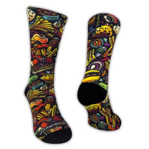 Jungle Socks Lustige Bunte Lange Sportsocken für Männer und Frauen für CrossFit, Radfahren, Straße, Wandern, Laufen, Fitnessstudio - Lange Radsocken, MTB, Radsocken, Rennrad. EU 35-38 Jungle Socks Lustige Bunte Lange Sportsocken für Männer und Frauen für CrossFit, Radfahren, Straße, Wandern, Laufen, Fitnessstudio - Lange Radsocken, MTB, Radsocken, Rennrad. EU 35-38 von Jungle Socks