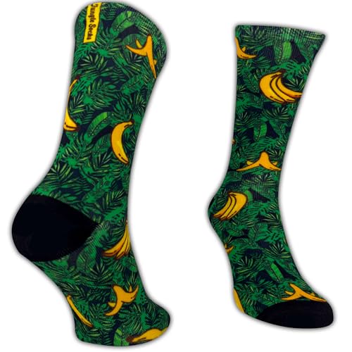 Jungle Socks Lustige Bunte Lange Sportsocken für Männer und Frauen für CrossFit, Radfahren, Straße, Wandern, Laufen, Fitnessstudio - Lange Radsocken, MTB, Radsocken, Rennrad. von Jungle Socks