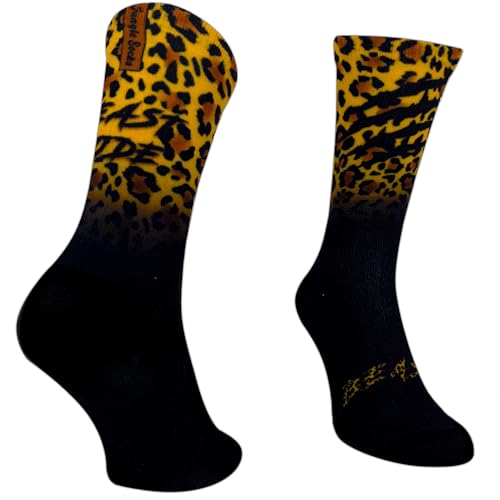 Jungle Socks Lustige Bunte Lange Sportsocken für Männer und Frauen für CrossFit, Radfahren, Straße, Wandern, Laufen, Fitnessstudio - Lange Radsocken, MTB, Radsocken, Rennrad. von Jungle Socks