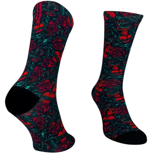 Jungle Socks Lustige Bunte Lange Sportsocken für Männer und Frauen für CrossFit, Radfahren, Straße, Wandern, Laufen, Fitnessstudio - Lange Radsocken, MTB, Radsocken, Rennrad. von Jungle Socks