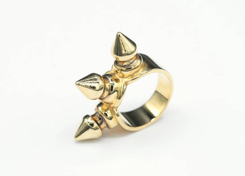Dreifach Spike Ring in Gold von JungleTribe