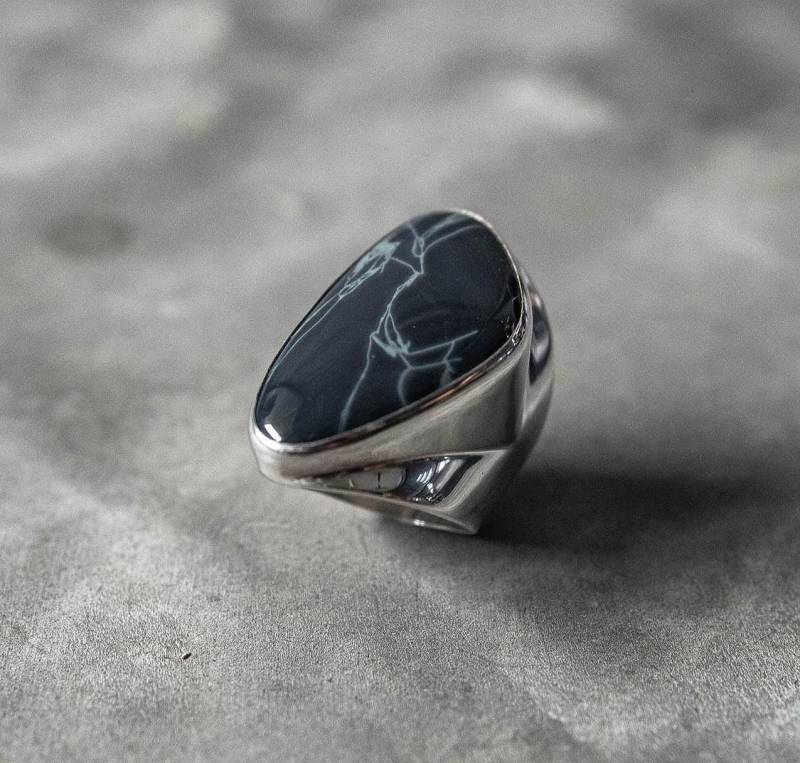 Spinnennetz Ring - Jaspis Sterling Silber Bold Statement Unisex Schmuck von JungleTribe